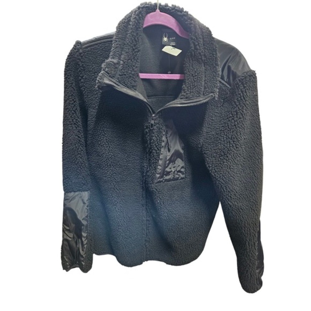 Spyder‎ Zip Up Sherpa Jacket Black Size S (5987)